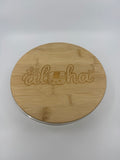 Aloha and Musubi Kawaii | Laser Engraged | Large Round Glass Container w/Bamboo Lid 44oz