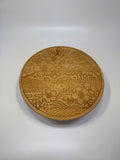 Sakura Flower and Japanese Waves Pattern | Laser Engraged | Large Round Glass Container w/Bamboo Lid 44oz