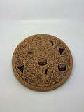 Kawaii Sushi Pattern | Round Cork Trivet | 7" diameter | laser engraved