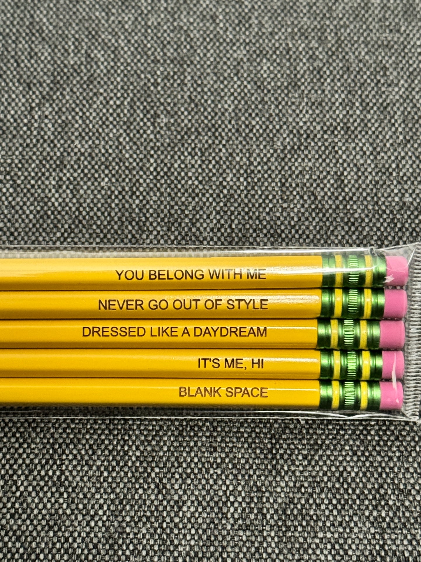 5 Pack Laser Engraved Pencils - Christian Motivational Inspirational Swifties