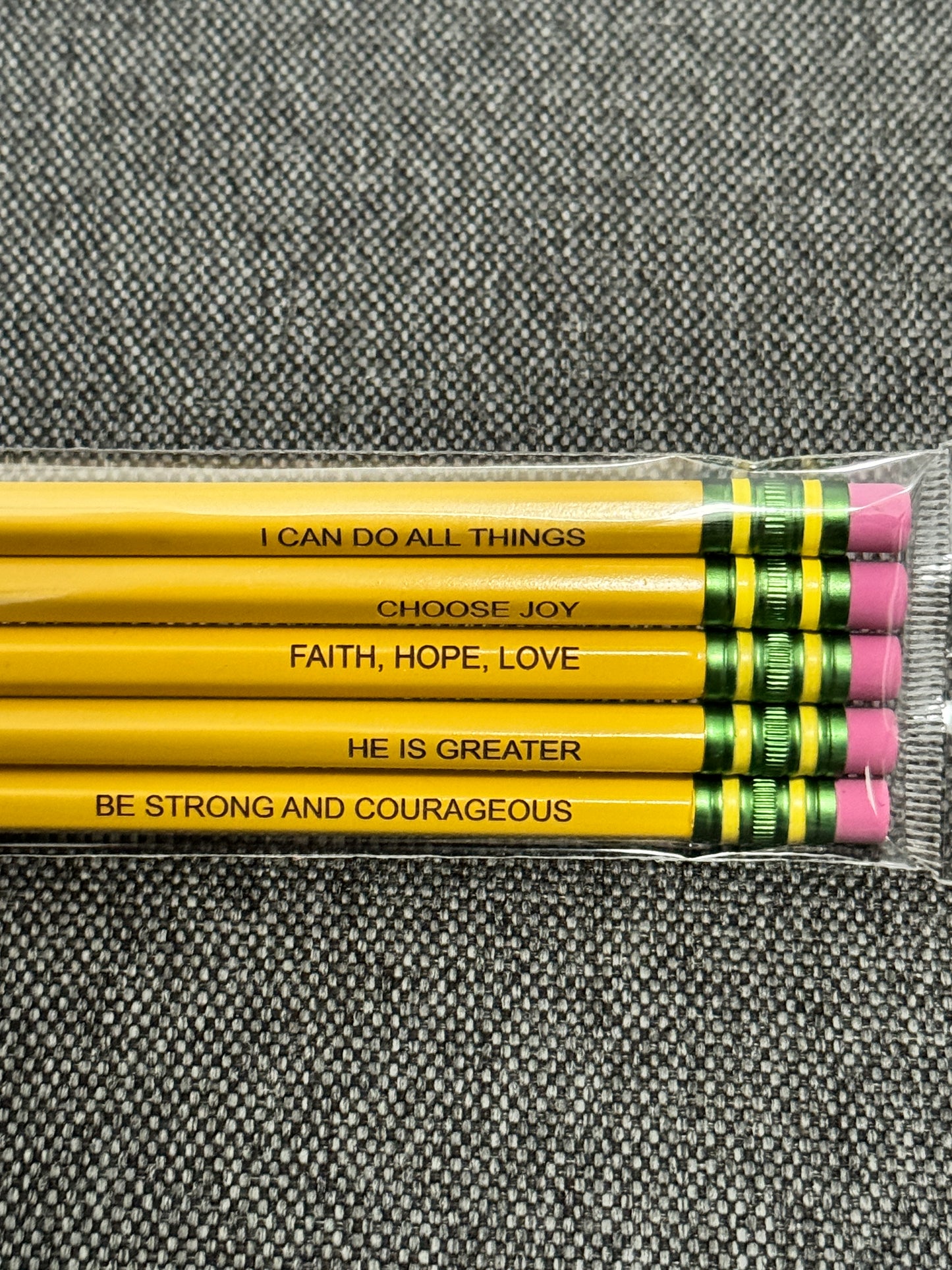 5 Pack Laser Engraved Pencils - Christian Motivational Inspirational Swifties